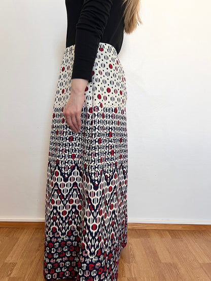 70s maxi skirt with circle pattern, Size L