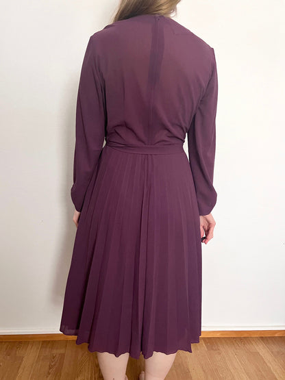 70s purple cowl and sequins dress, Size L