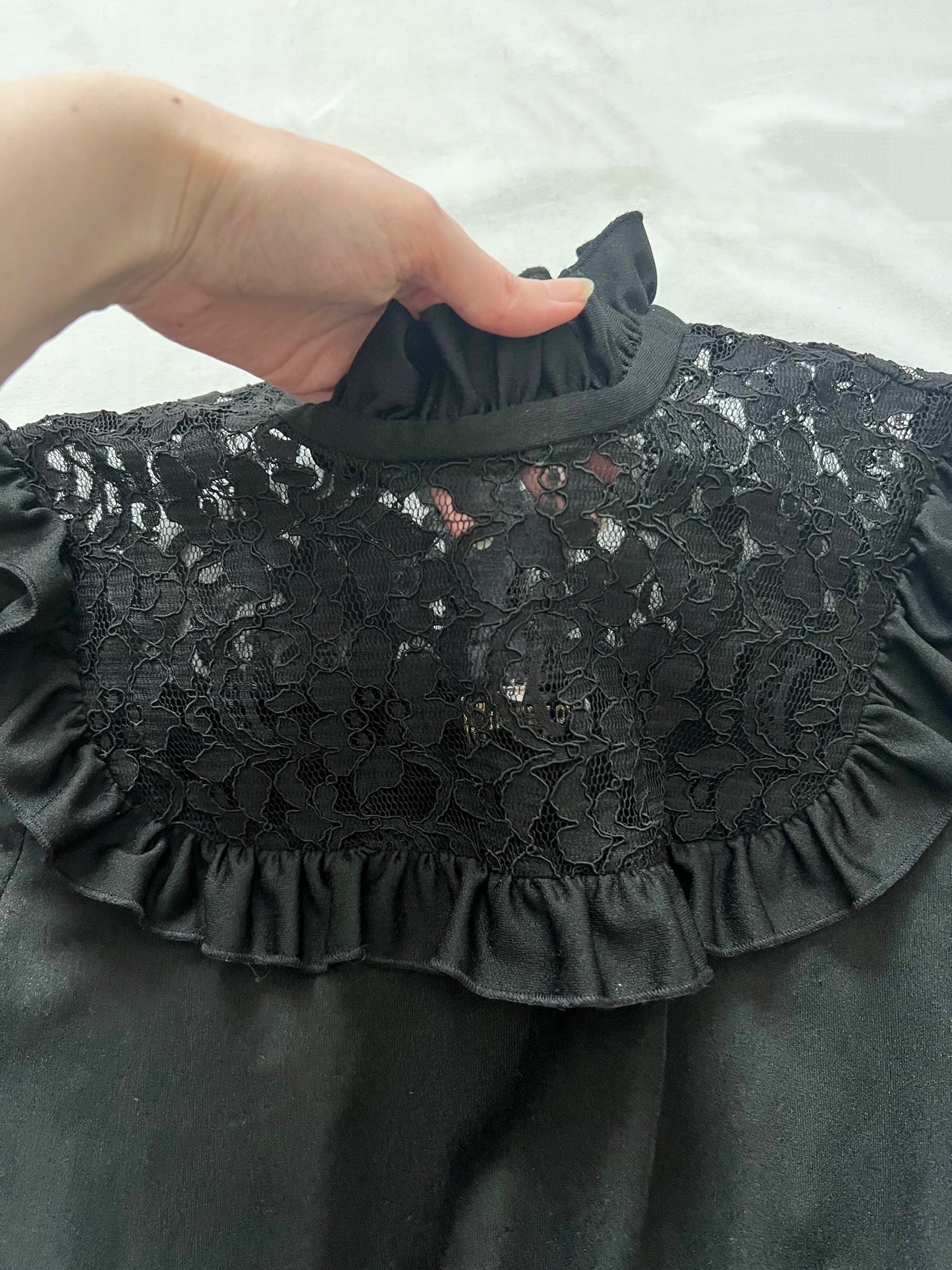70s black prairie dress, Size M-L