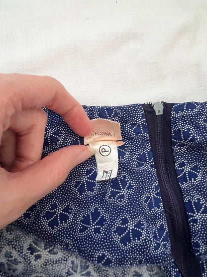 70s blue and white dress, Size XS