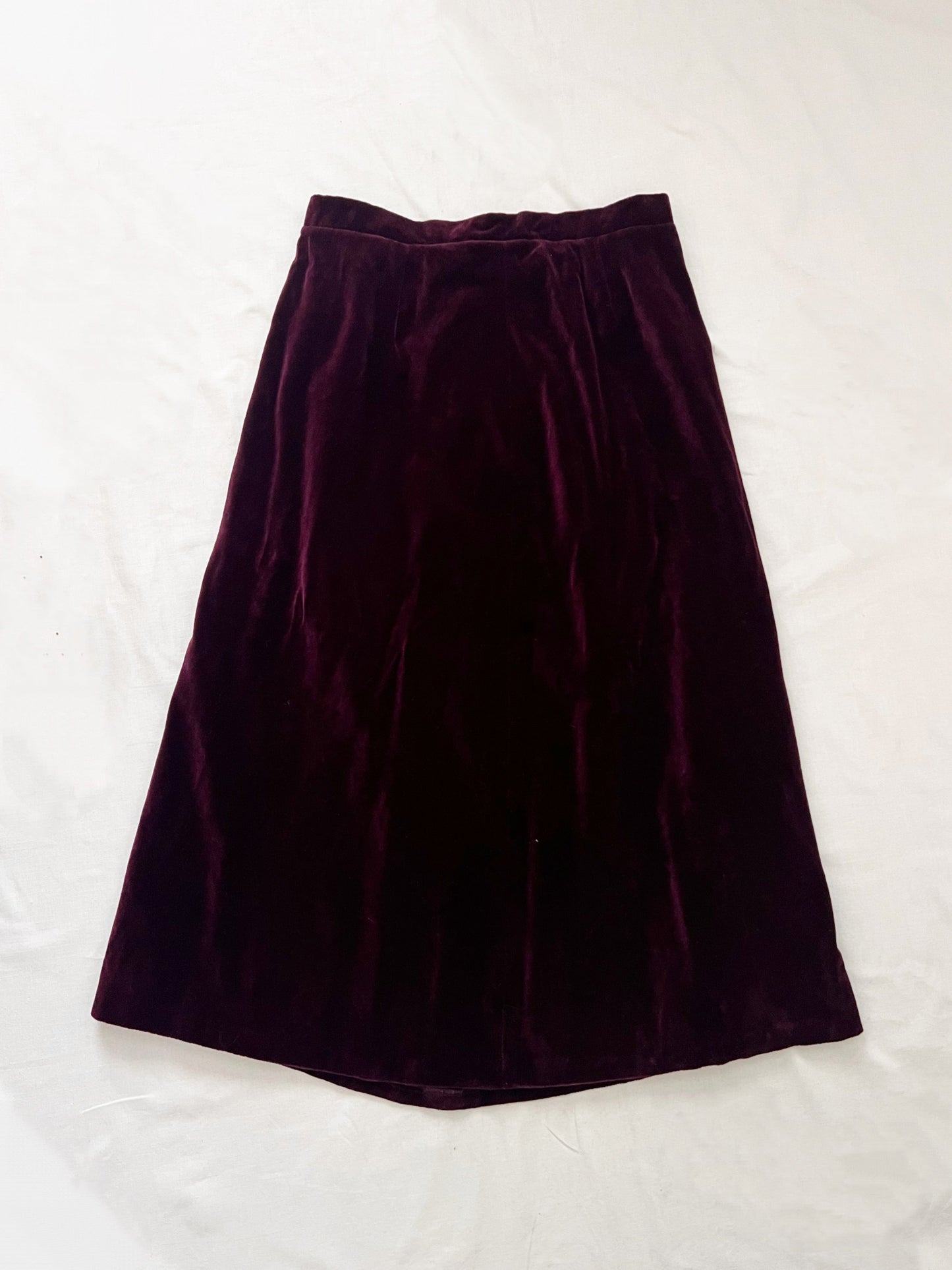 70s purple velvet vest and skirt set, Size S