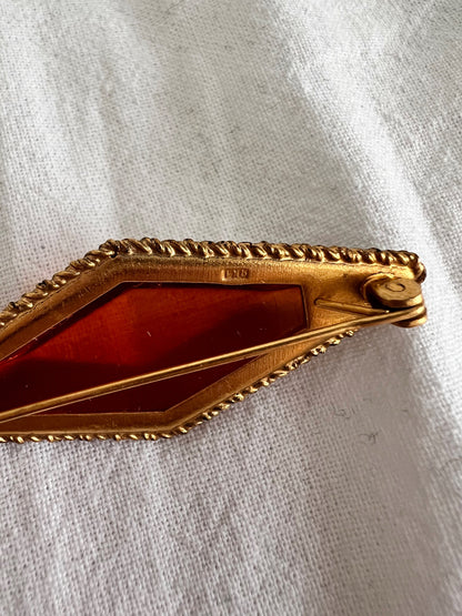 70s amber brooch