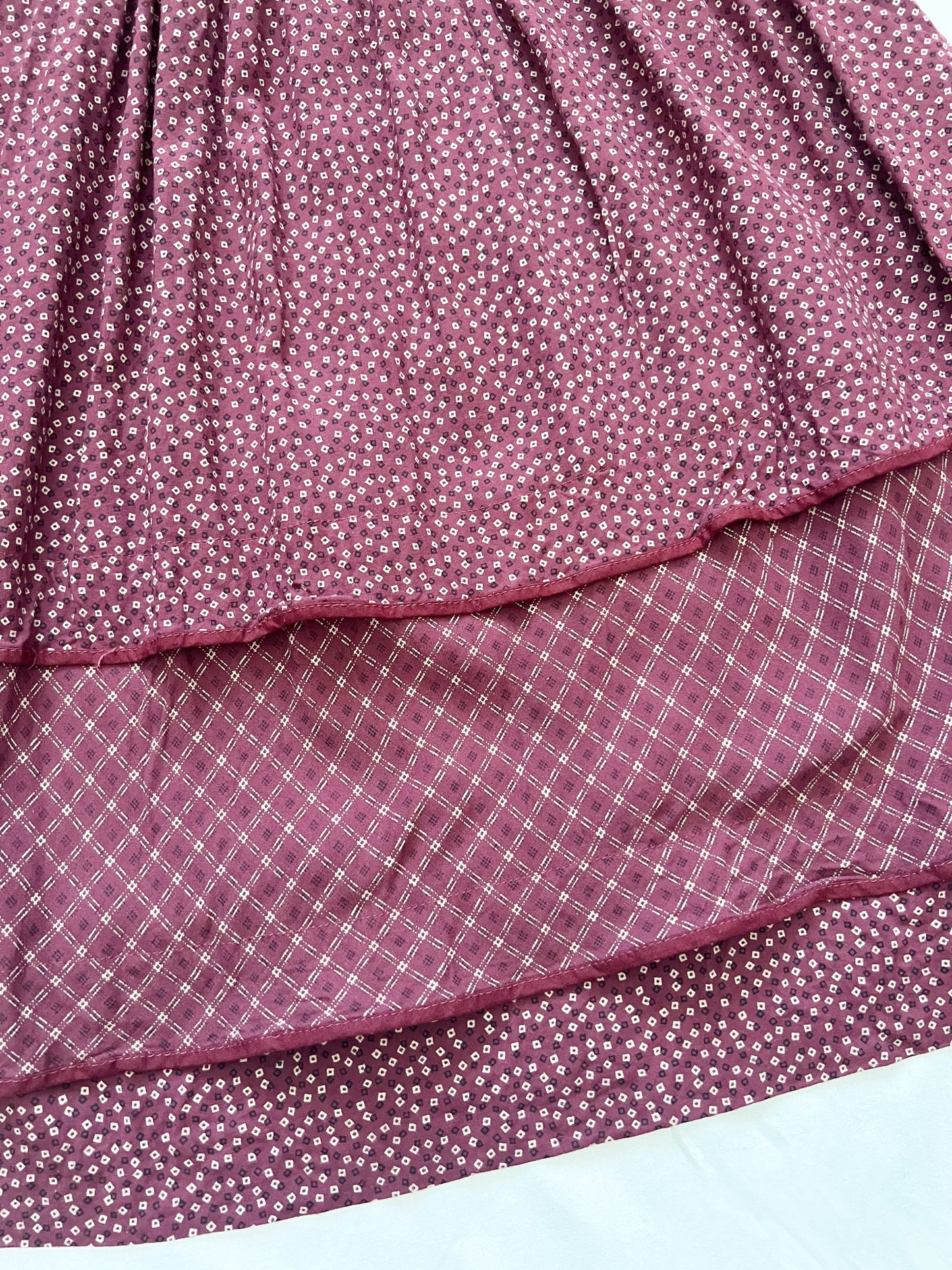 70s prairie inspired burgundy dress, Size XXS-XS