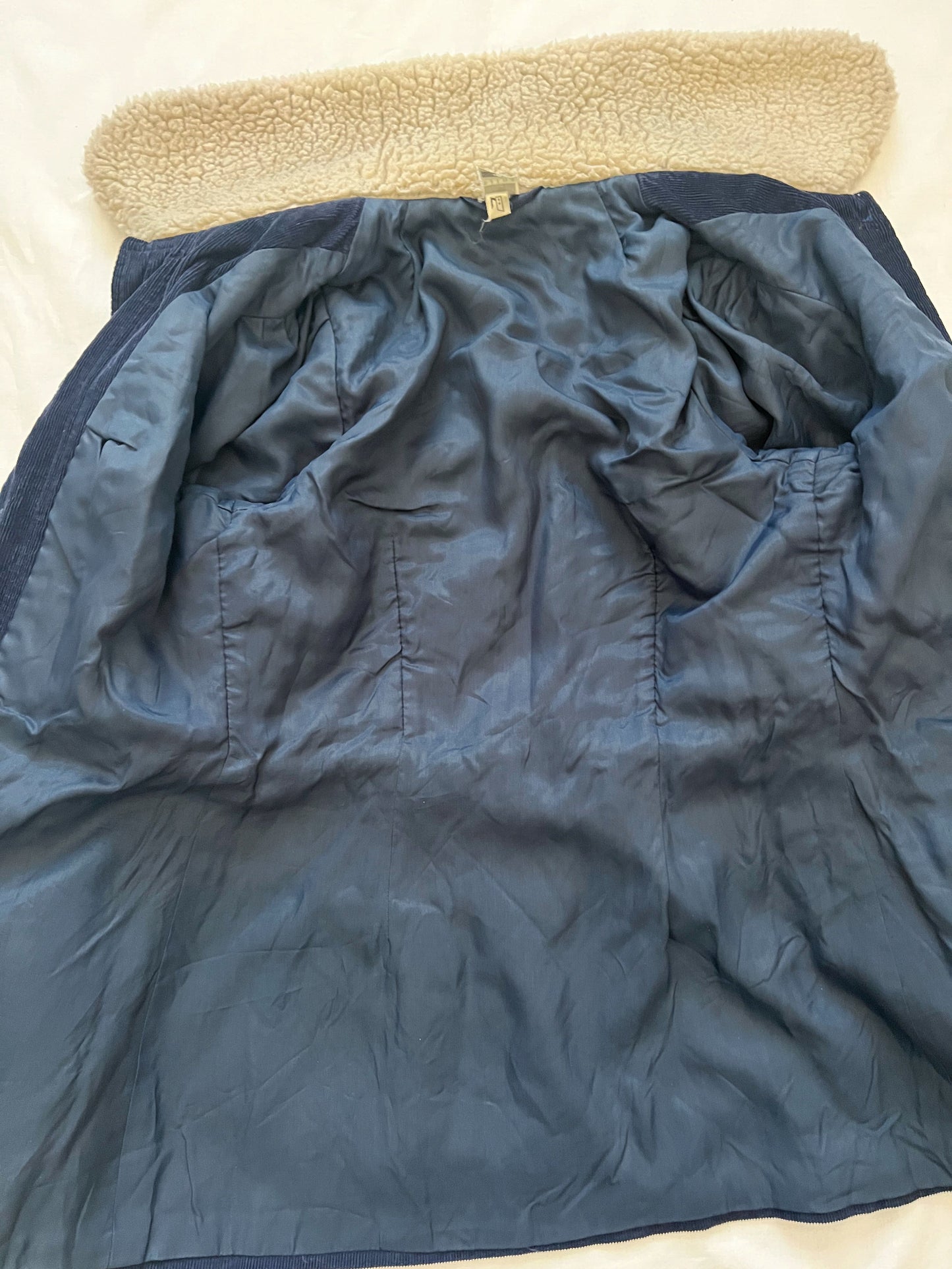 70s navy and sherpa jacket, Size S