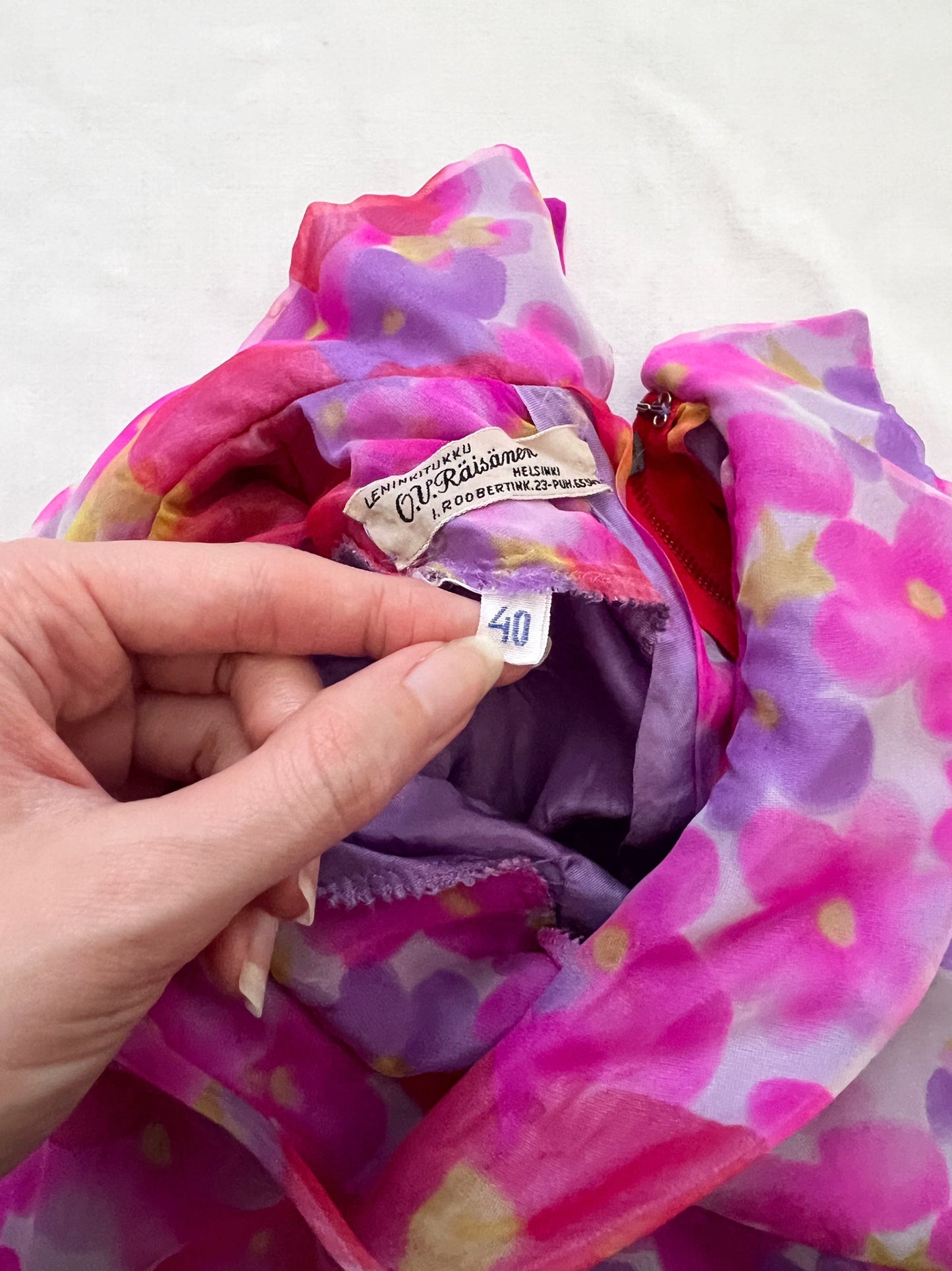 60s flower power dress, Size L