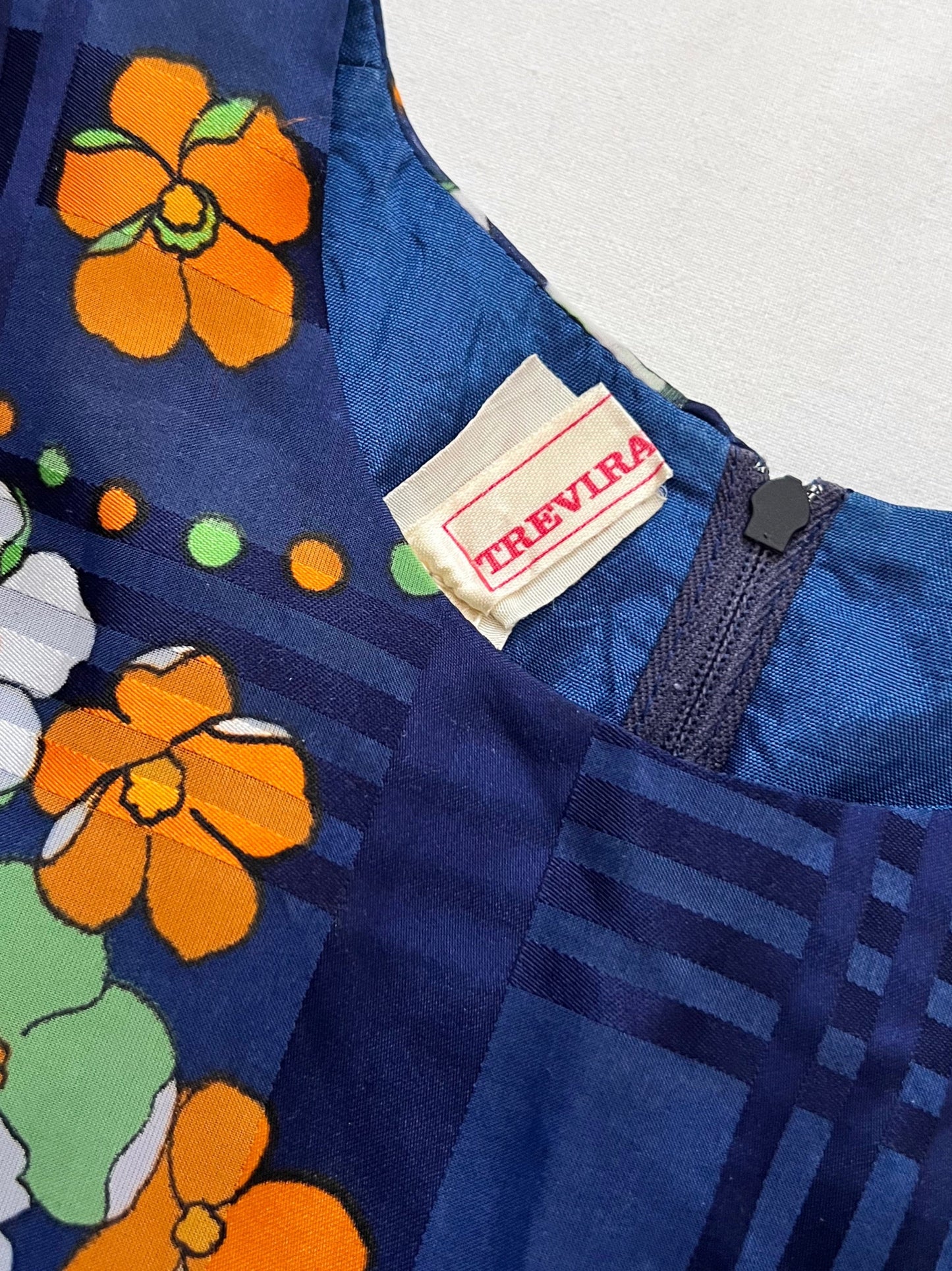 70s blue flared sleeves mini dress, Size XS-S