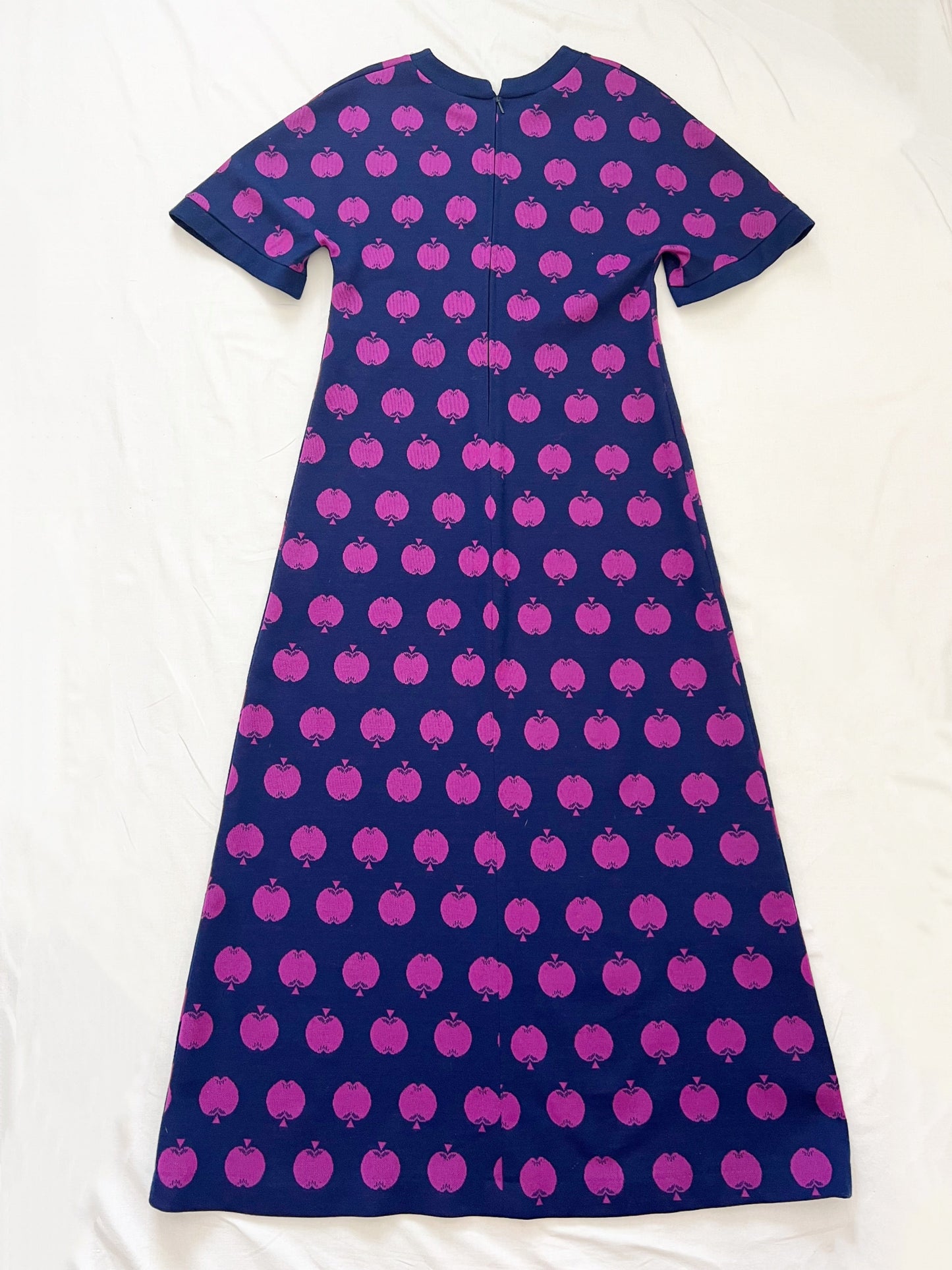 70s purple apple dress, Size S