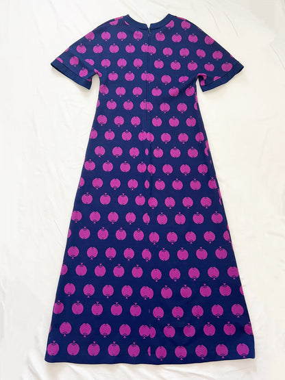 70s purple apple dress, Size S