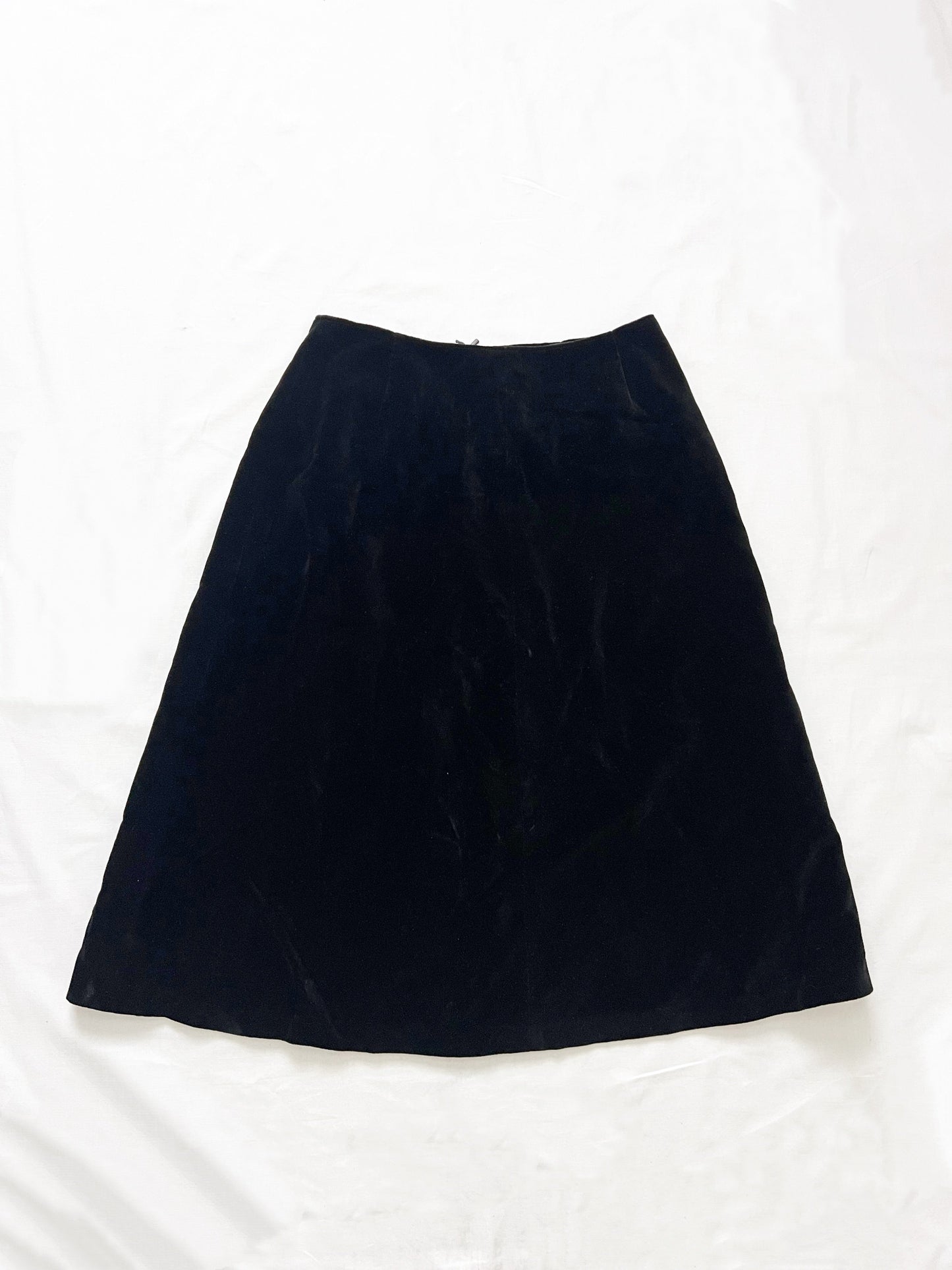 60s black velvet skirt, Size XS-S