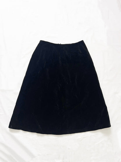 60s black velvet skirt, Size XS-S