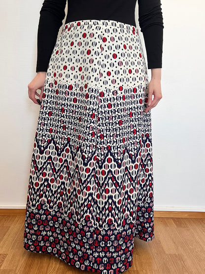 70s maxi skirt with circle pattern, Size L