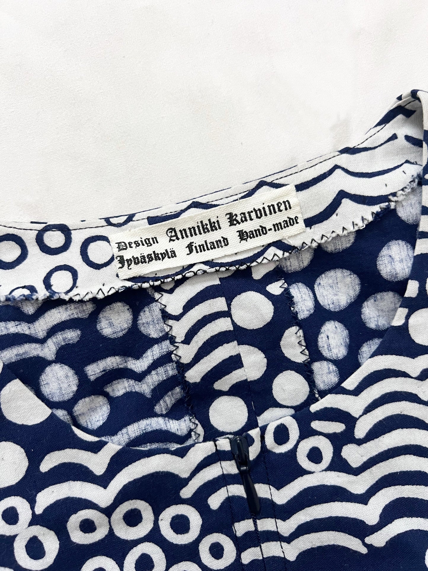 60s blue and white mini dress, Size XS-S
