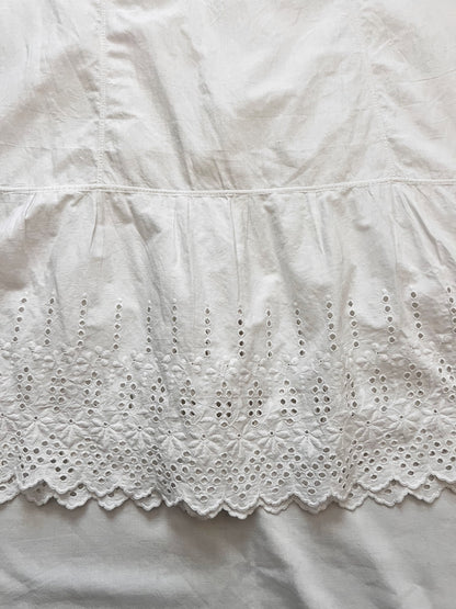 Antique white cotton midi skirt, Size S-M