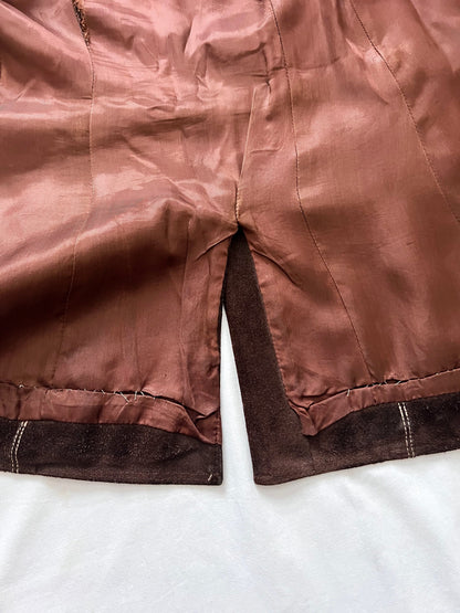 70s dark brown suede jacket, Size XS
