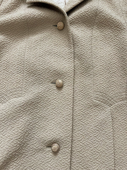 Crimplene beige jacket, Size M