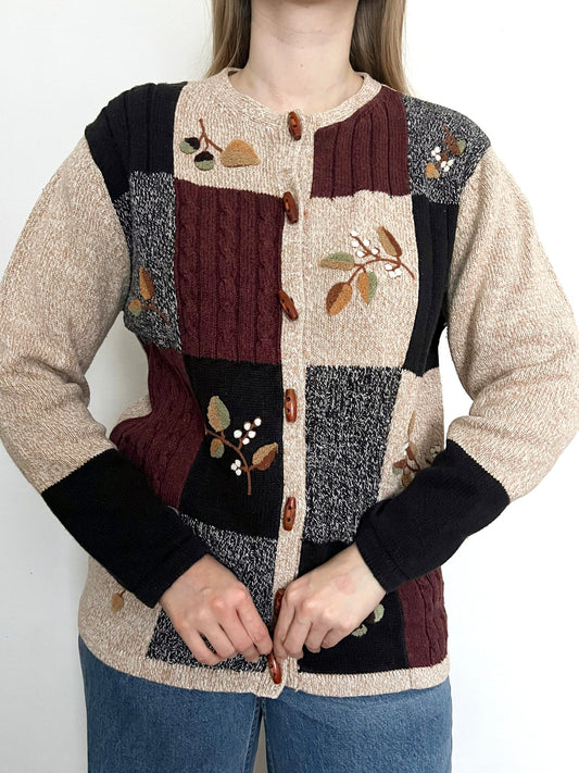 Vintage 90s patchwork cardigan