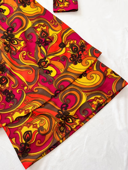 60s psychedelic mini dress, Size XS