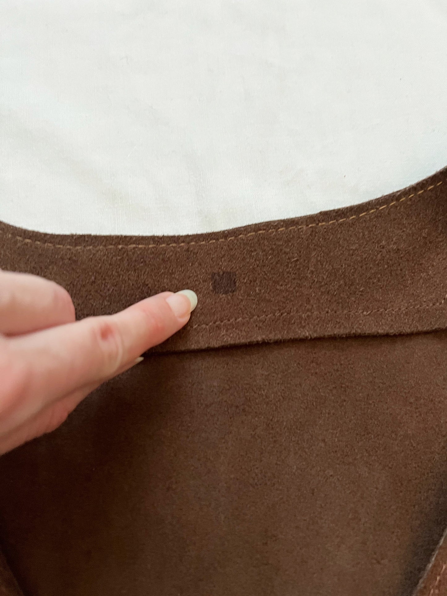 70s brown suede vest, Size L