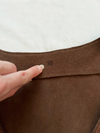 70s brown suede vest, Size L