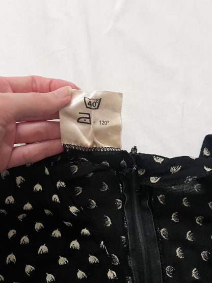 70s black and white dress, Size XS-S