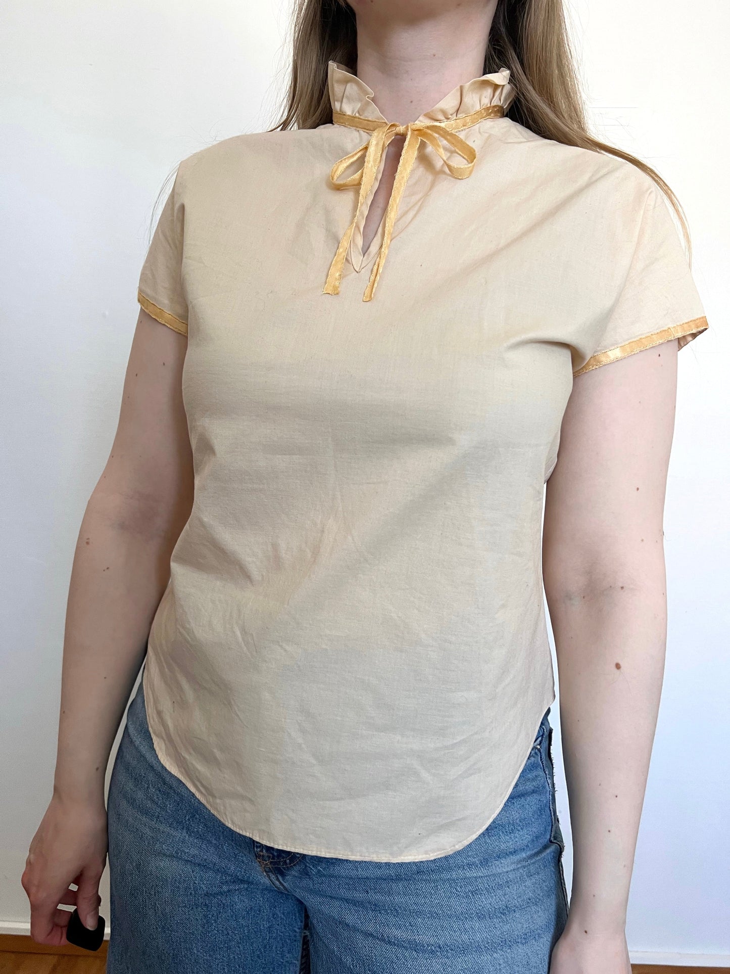 70s beige cotton t-shirt, Size S
