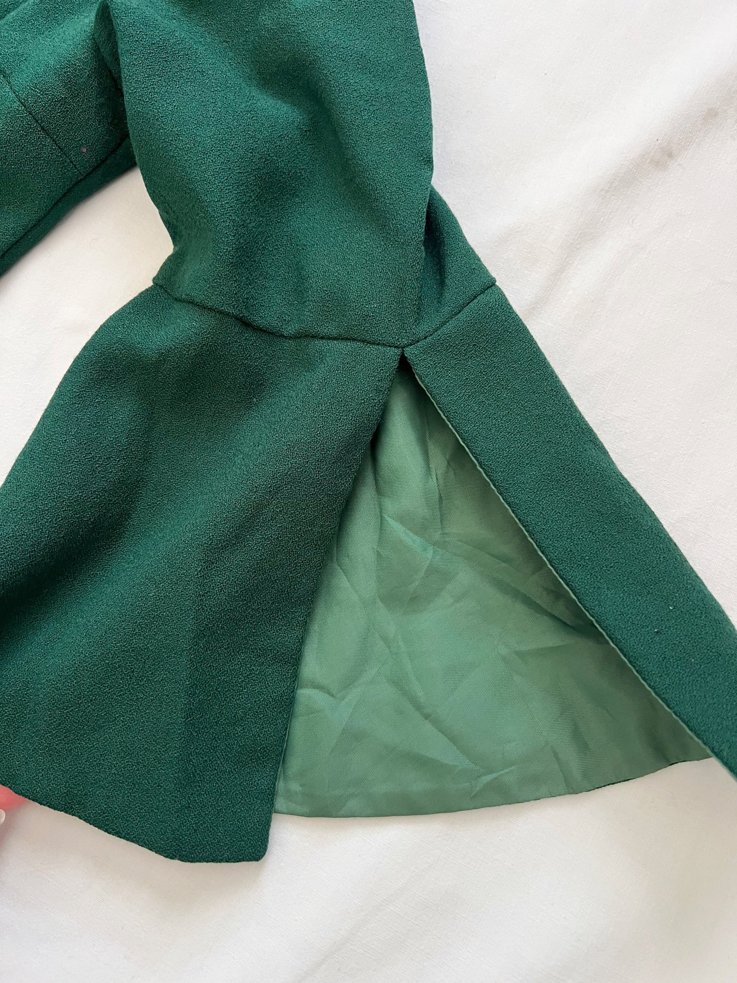 70s green flared sleeves dress, Size S
