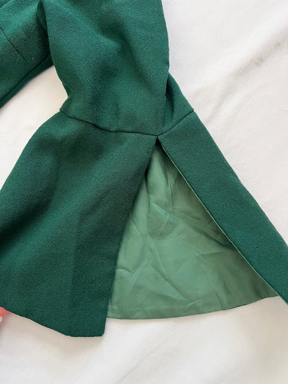 70s green flared sleeves dress, Size S