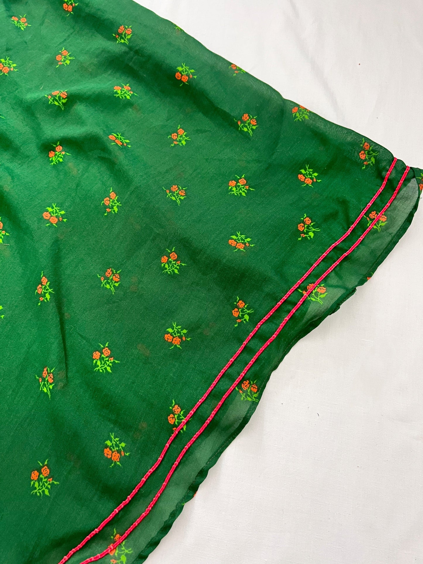 70s green butterfly sleeves dress, Size XS