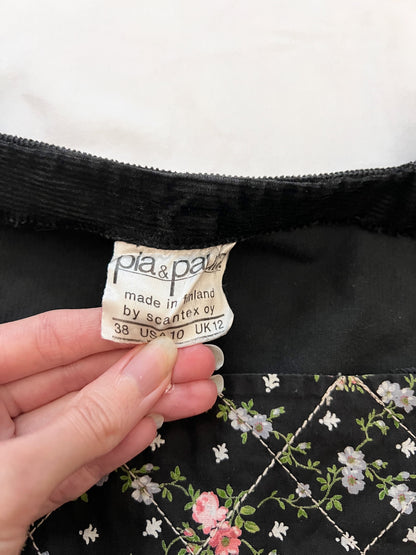 70s Pia & Paula black ribbed blouse, Size S