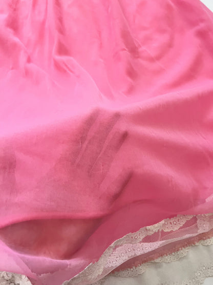 60s romantic pink peignoir set, Size L