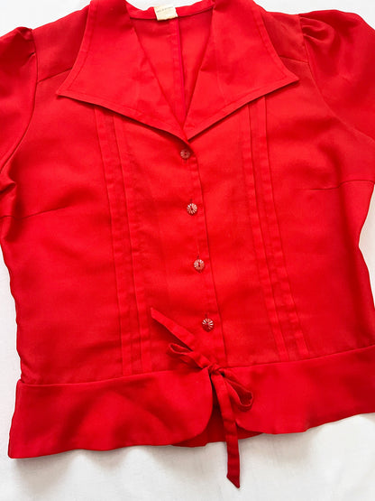 60s red blouse, Size XS