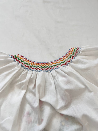 70s hungarian floral blouse, Size S