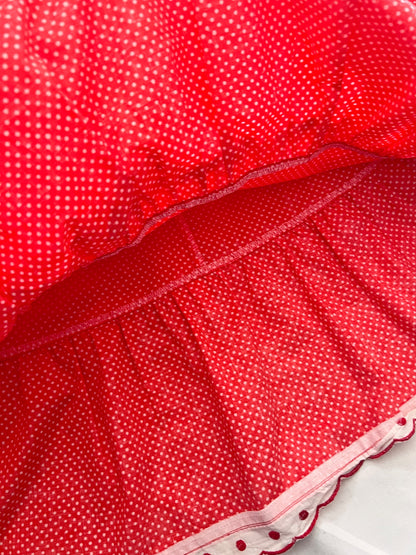 70s Pia & Paula red and white polka dot maxi skirt, Size S