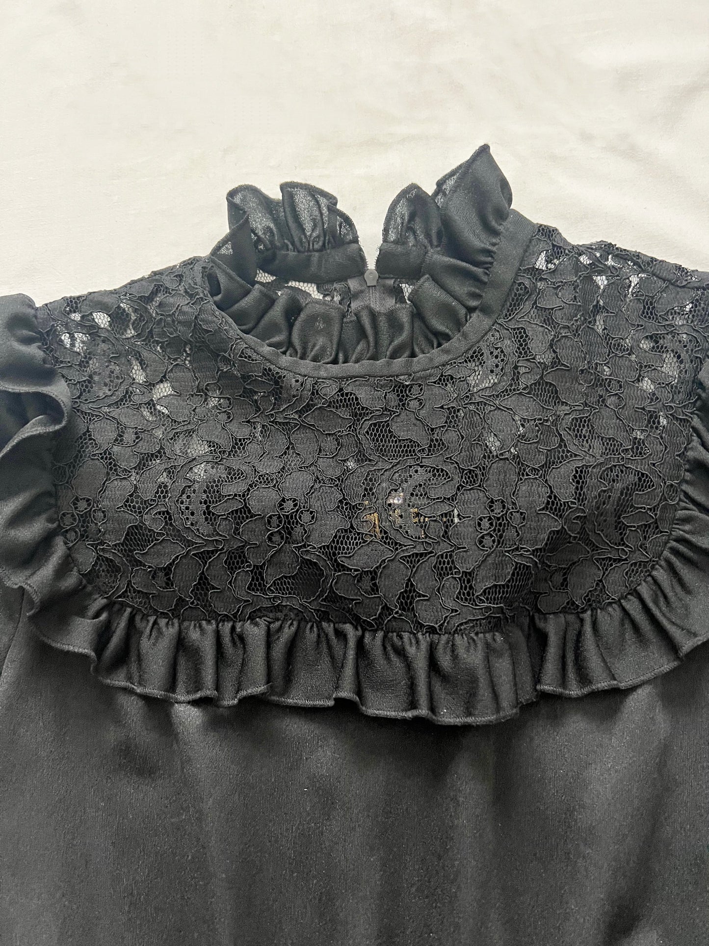 70s black prairie dress, Size M-L