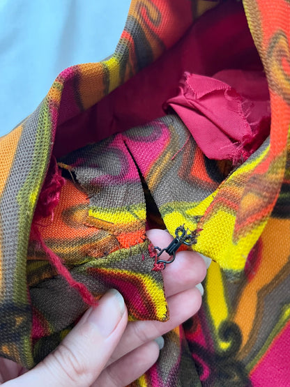 60s psychedelic mini dress, Size XS