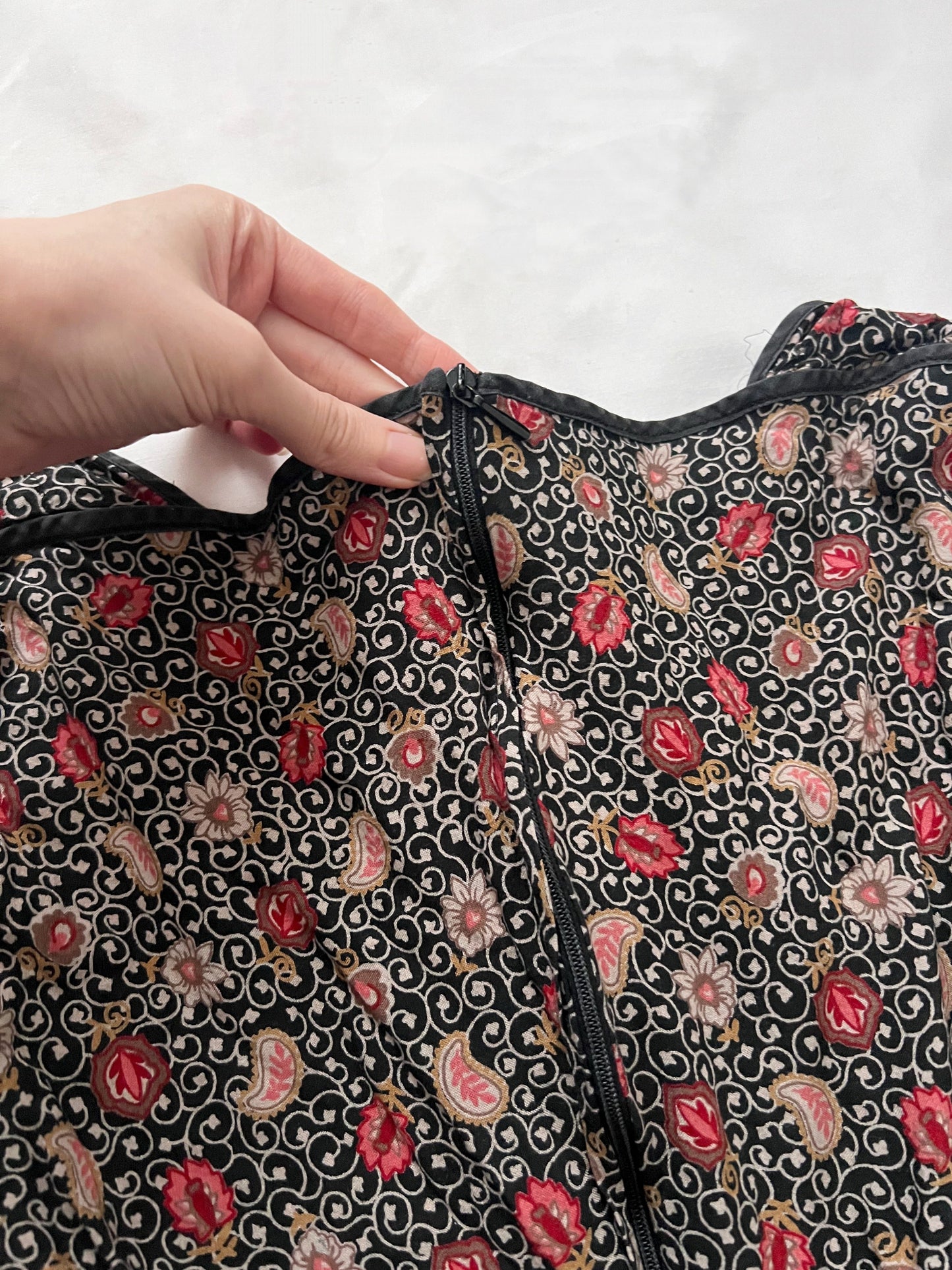 70s bohemian print dress, Size XS-S