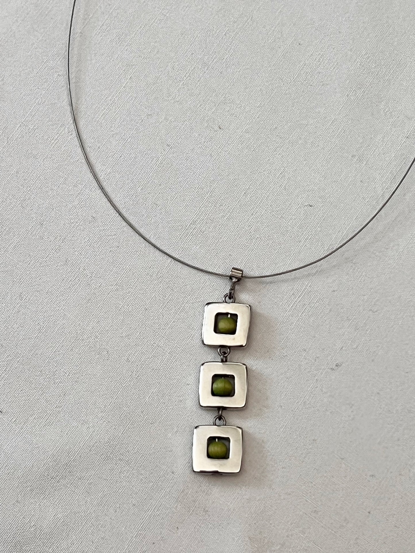 Aarikka silver and green beads necklace