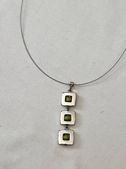 Aarikka silver and green beads necklace