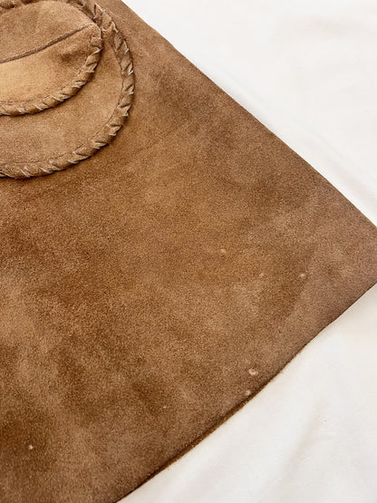 60s suede skirt with pockets, Size S-M