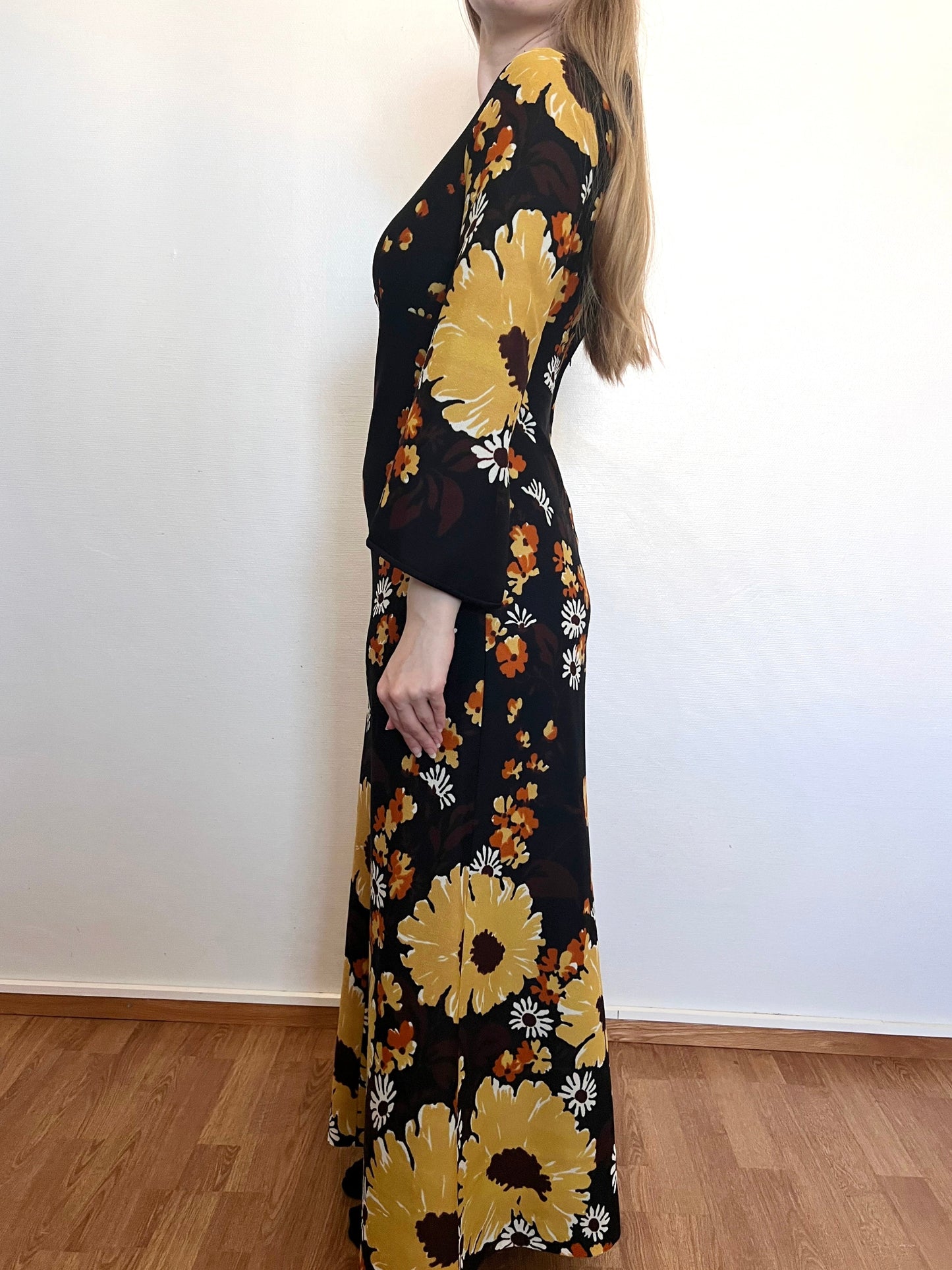 Floral flared sleeves maxi dress, Size S