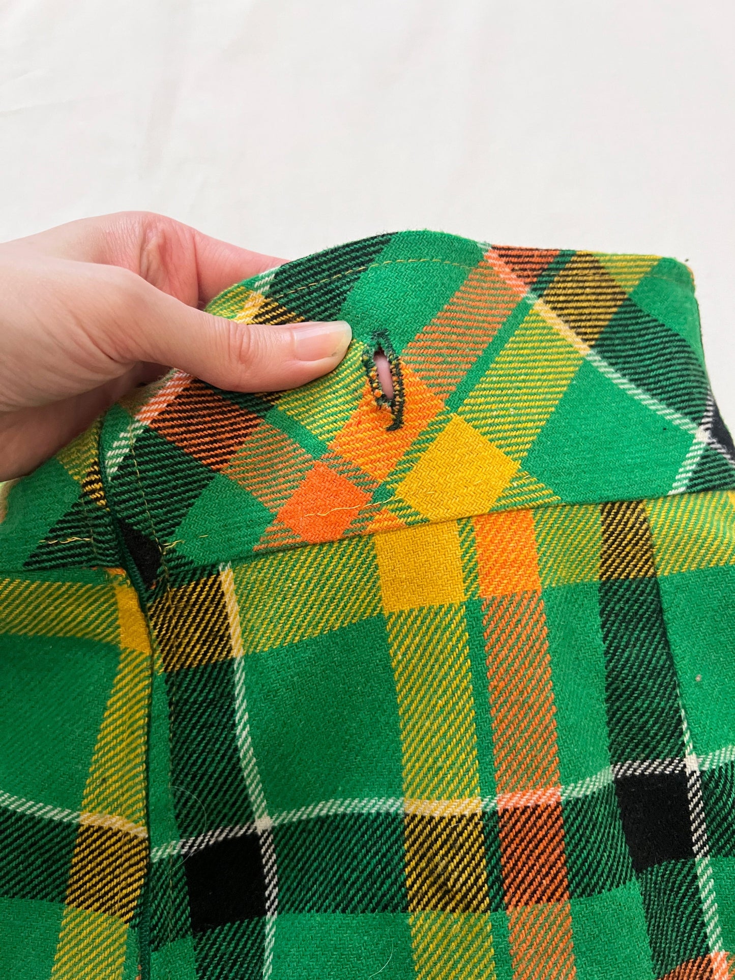70s colorful plaid skirt, Size S