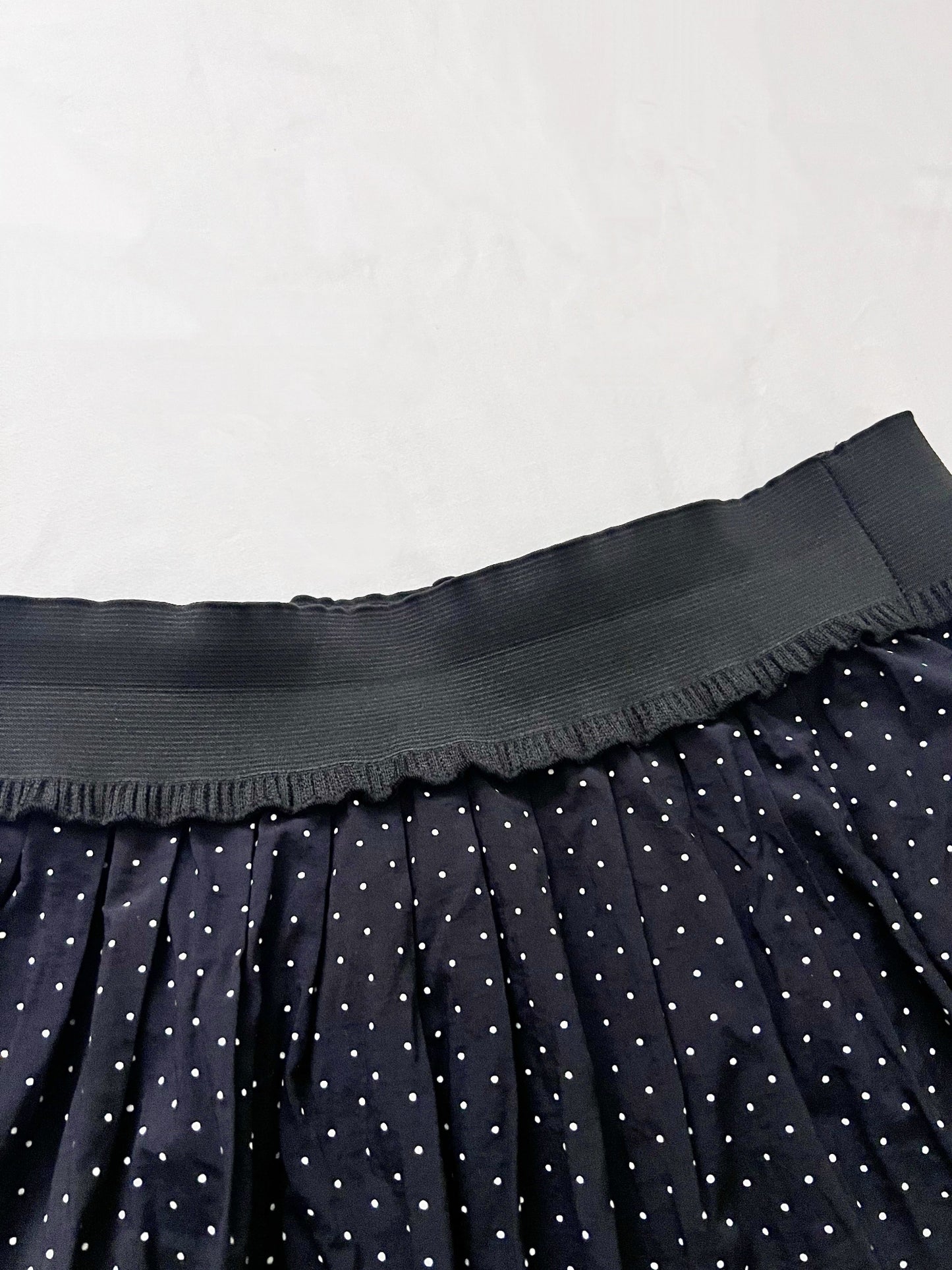 70s black and white polka dot skirt, Size S
