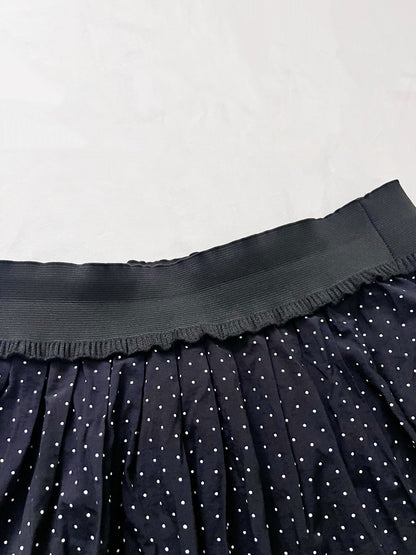 70s black and white polka dot skirt, Size S