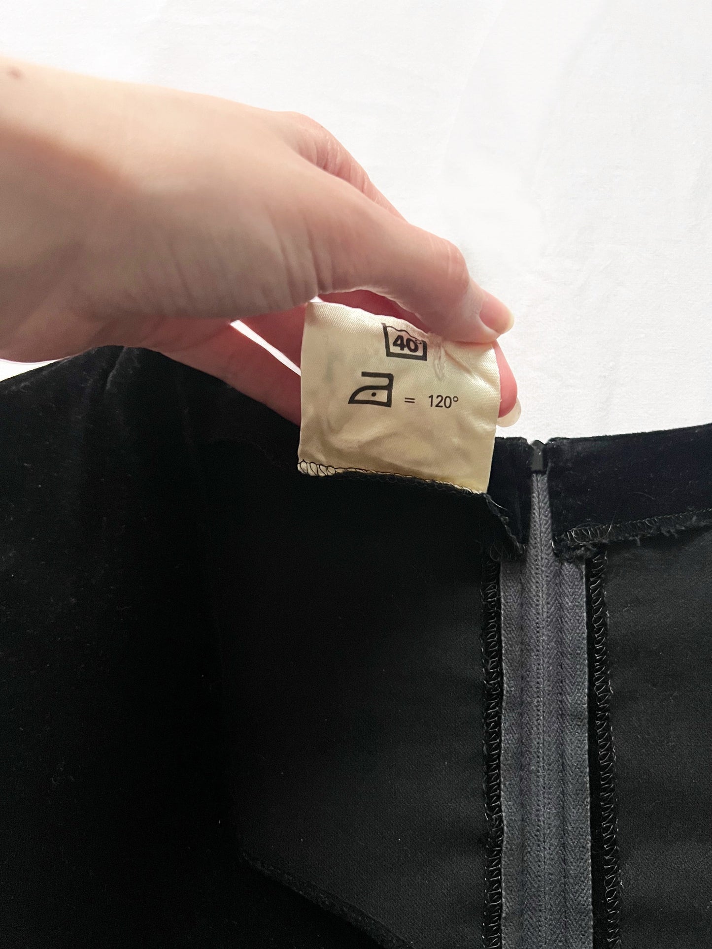 70s floral and black velvet dress, Size S