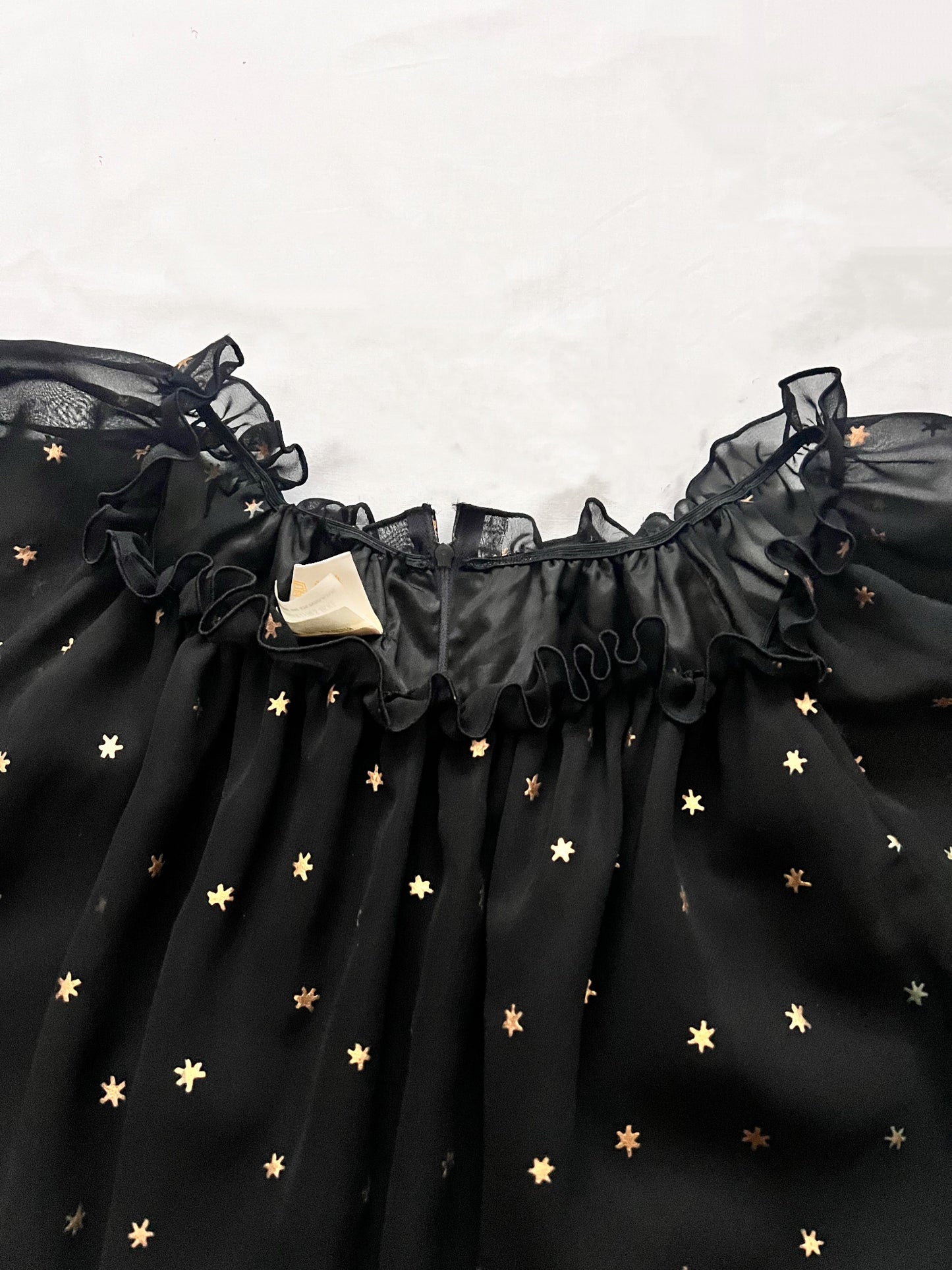 70s black and gold stars gown, Size L