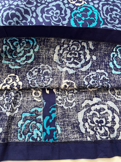 70s 100% cotton blue floral maxi dress, Size S