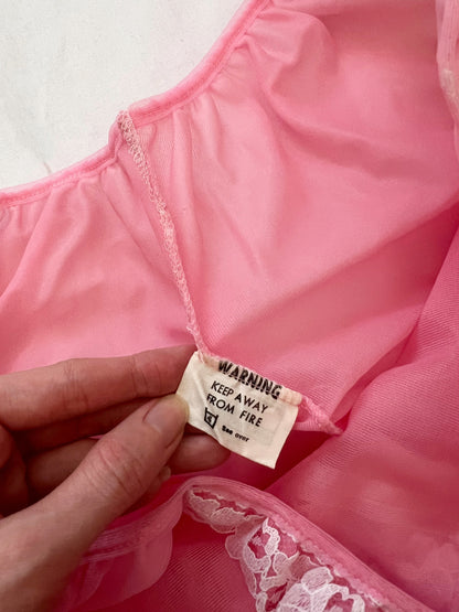 60s pink nightgown, Size M-L