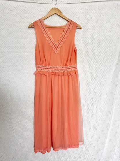 60s peach nightgown, Size S