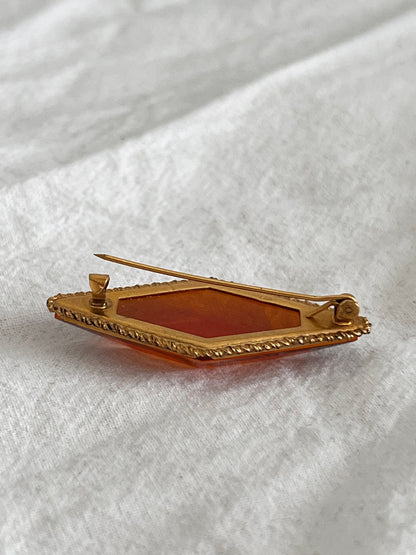 70s amber brooch