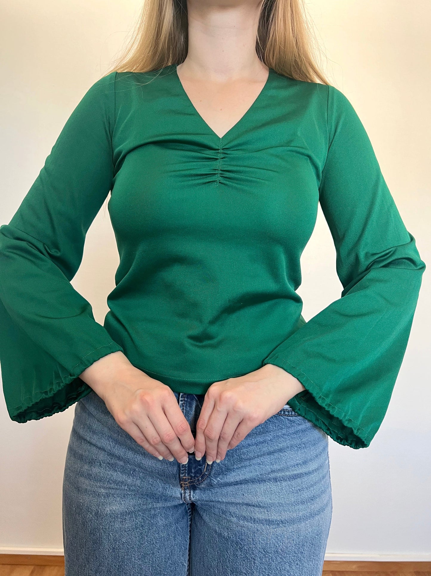70s green top, Size XS-S
